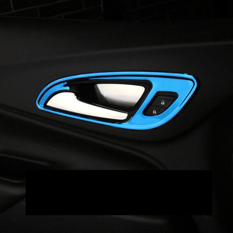 for Chevy Equinox 2018-2023 Blue Titanium Inner Door Handle Lock Cover Trim 4PC