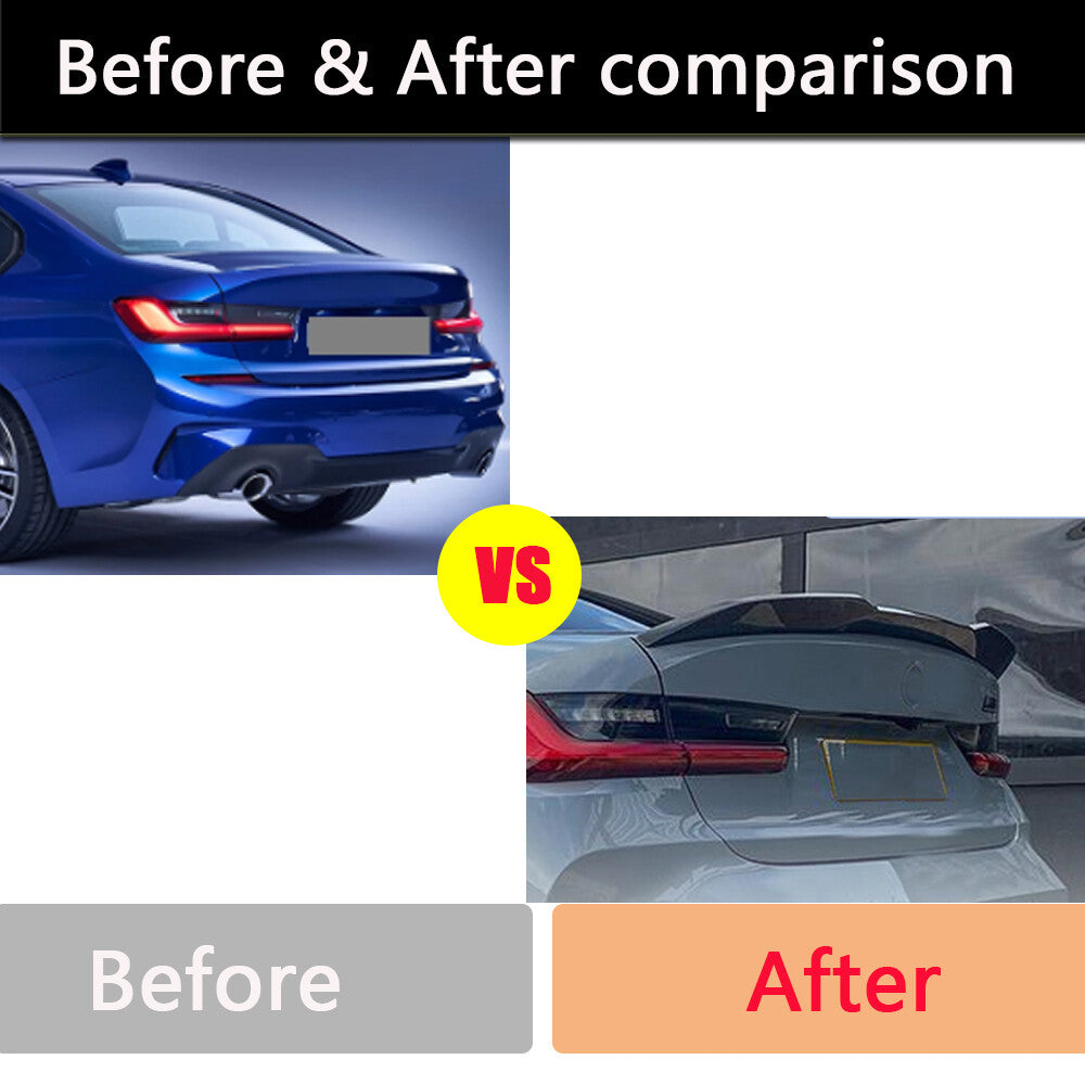 Carbon Fiber Rear Trunk Spoiler Wing Lip Trim for BMW 3Series G20 G21 2019-2022