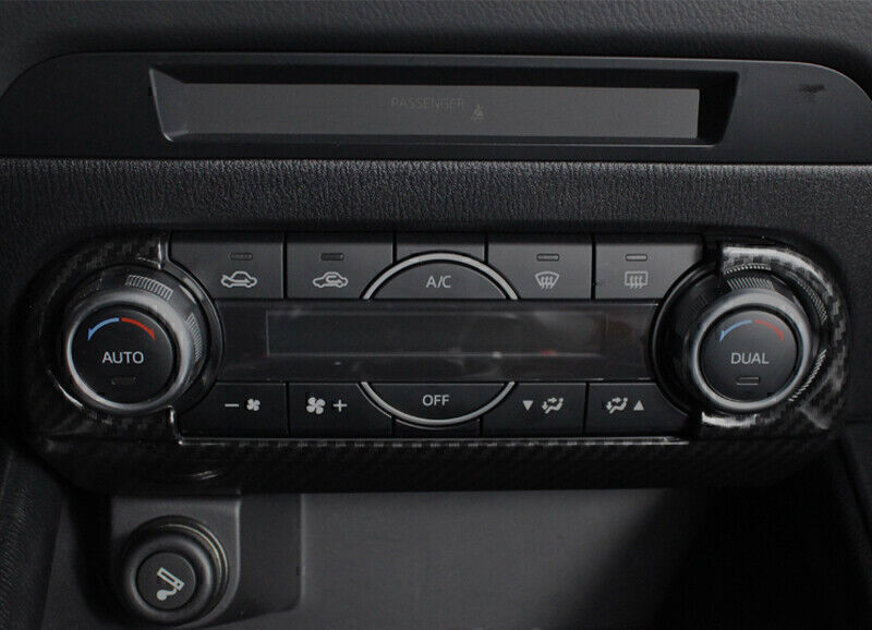 for Mazda CX-5 2017-24 Carbon Fiber Center Console AC Switch Panel Frame Trim 1X