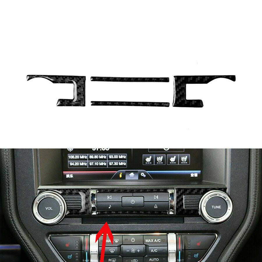 4-Piece Carbon Fiber Switch Button Decor Protective Cover for Ford for Mustang 2015-2019
