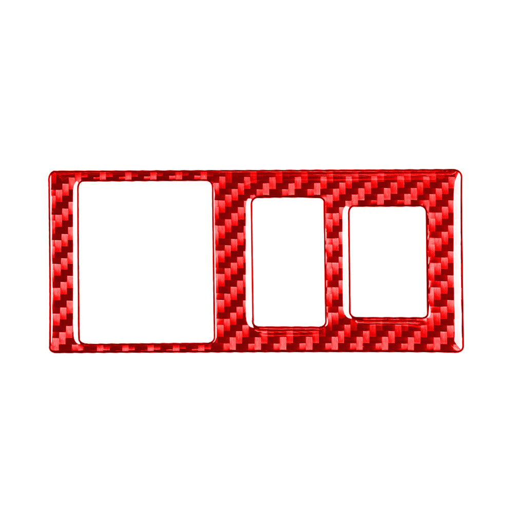 Carbon Fiber Head Light Control Button Cover Fit for Toyota Tundra 2014-2021 Red Car