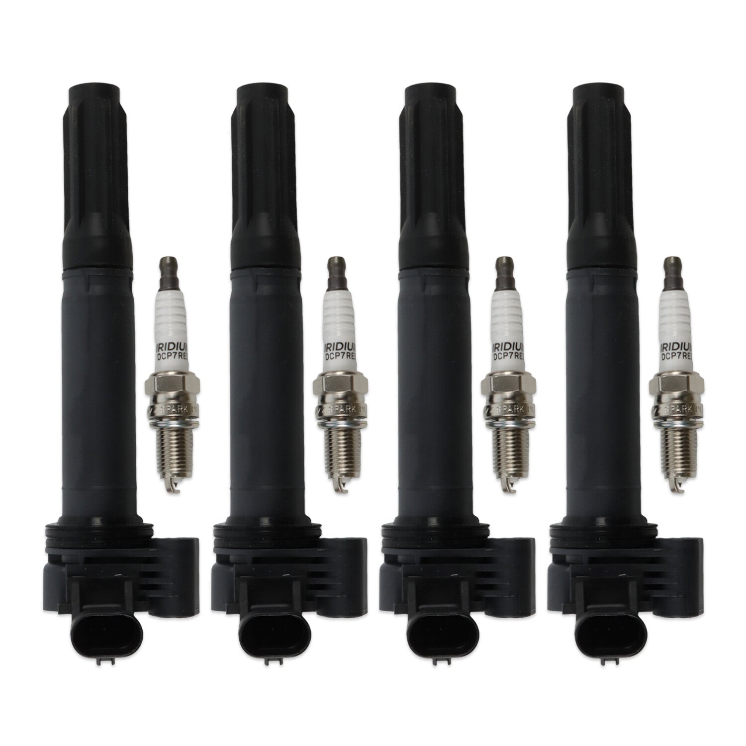 4pcs ignition coils+ 4pcs Iridium Spark Plugs for Fiat 500 2012-2017 UF649 97637