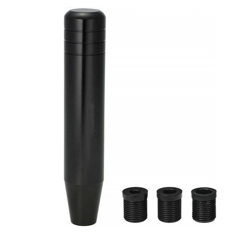 Car Shift Gear Knob 18cm Length Aluminum Gear Shift Knob Racing Black 3 Adapter