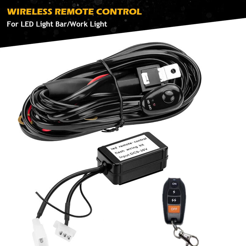 Car Universal 12V LED Work Light Bar Switch Wiring Harness 40A Relay Fuse Set