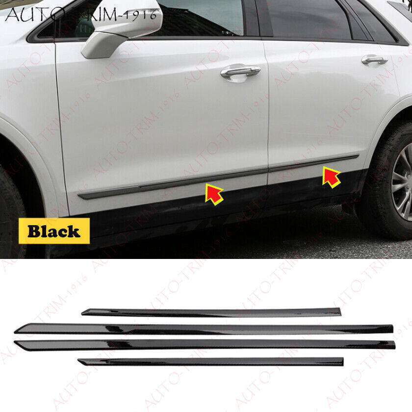 for Cadillac XT5 2017-2023 Black Body Door Sill Side Molding Strips Trim Garnish