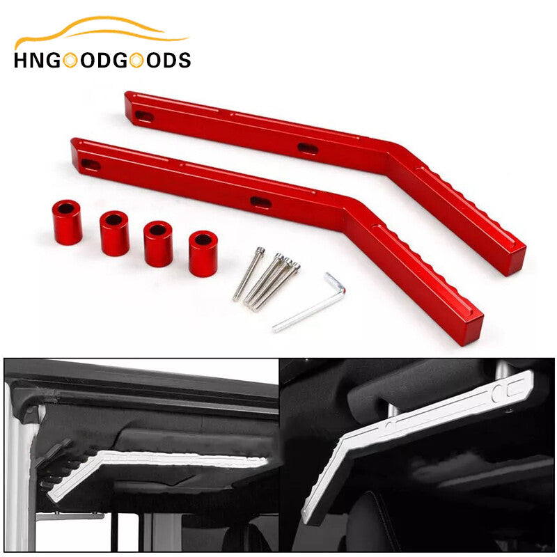 Red rear grab handle, aluminum alloy, suitable for Jeep for Wrangler JK 2007 - 2018, hand-installed.