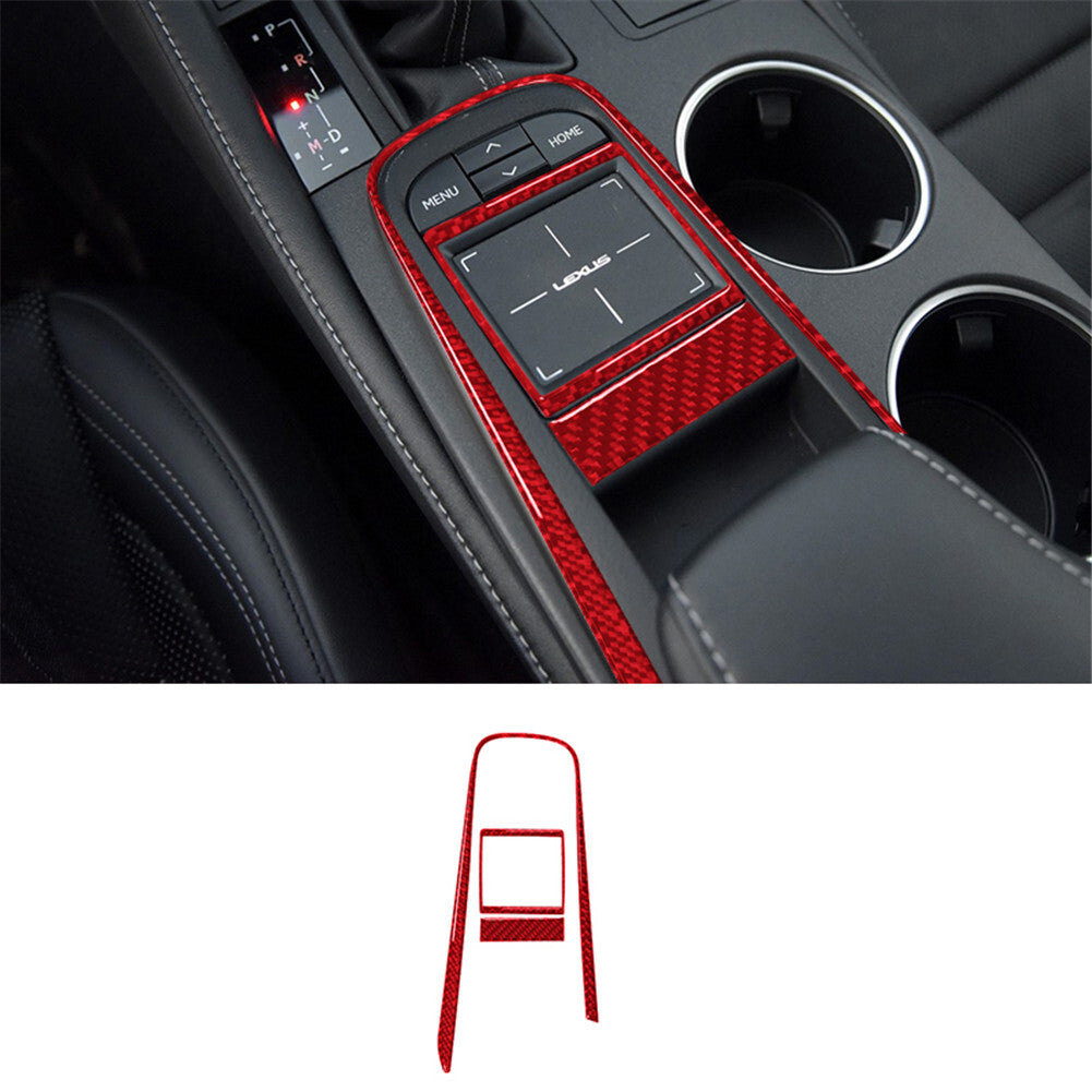 3X Red Carbon Fiber Gear Shift Console Trim for Lexus RC300 350 200T 2015-2020