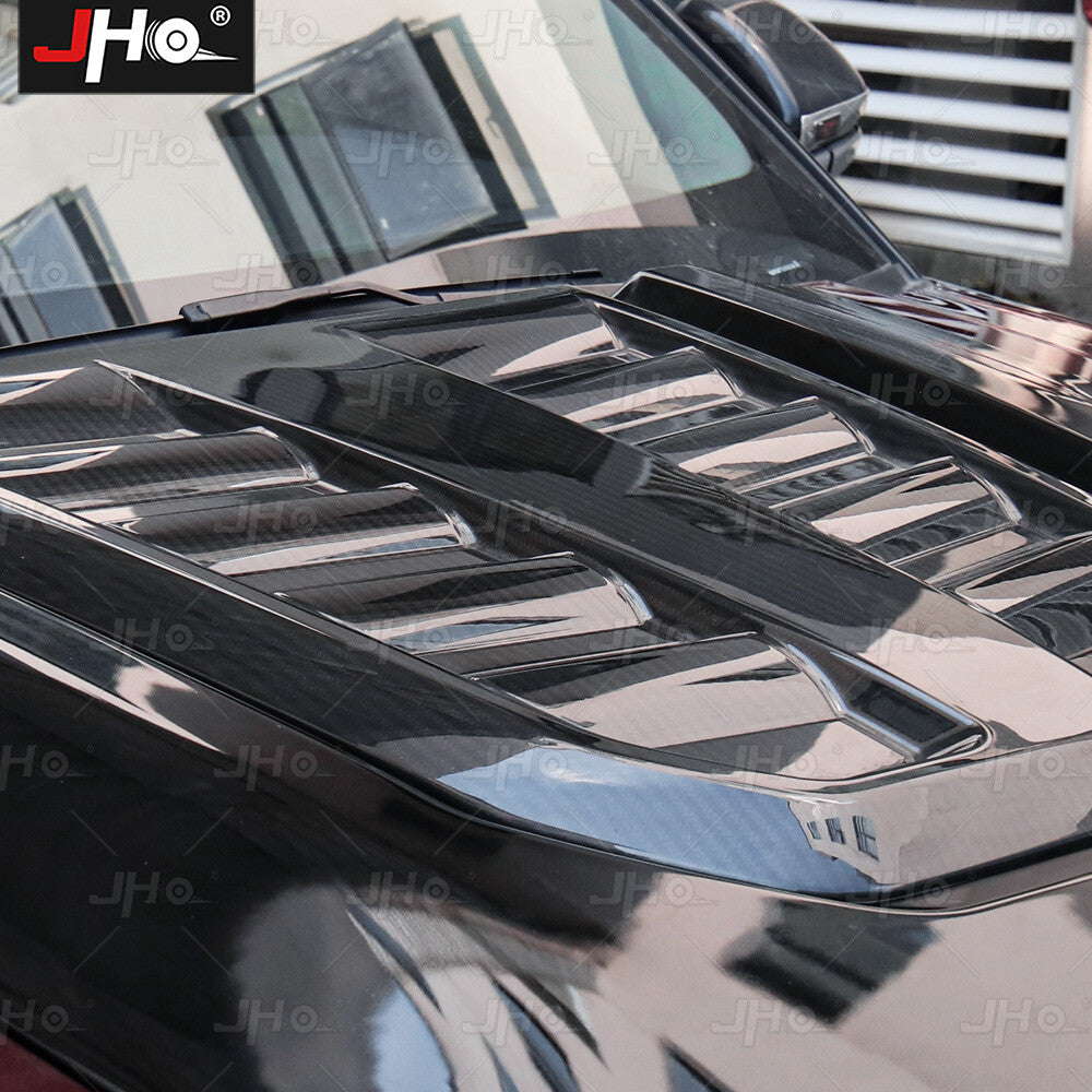 Carbon Fiber Conversion Air Intake Trim Engine Hood Cover Fit for Ford Explorer