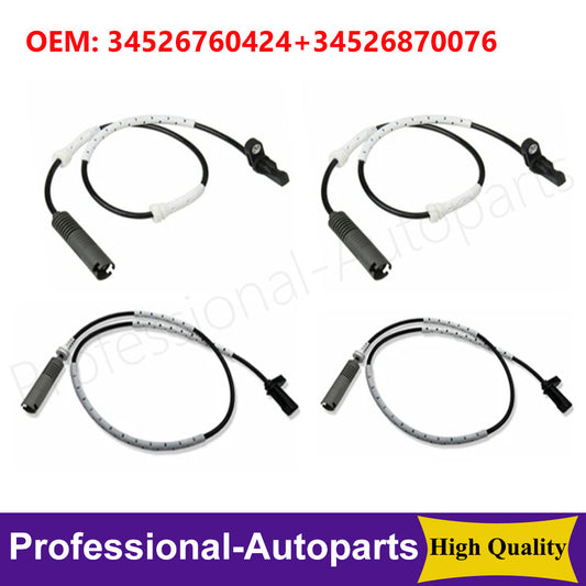 4-piece set of ABS wheel speed sensors (front and rear) suitable for BMW E81, E90, 128I, 135I, 323I, 325I, 328I