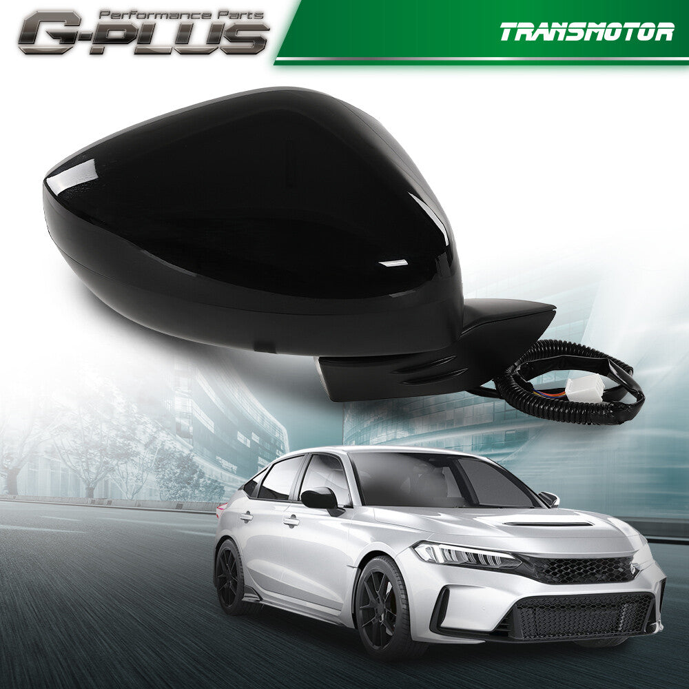 Right and left 3-pin power adjustment black mirror finish kit for 2023 for Honda for Civic