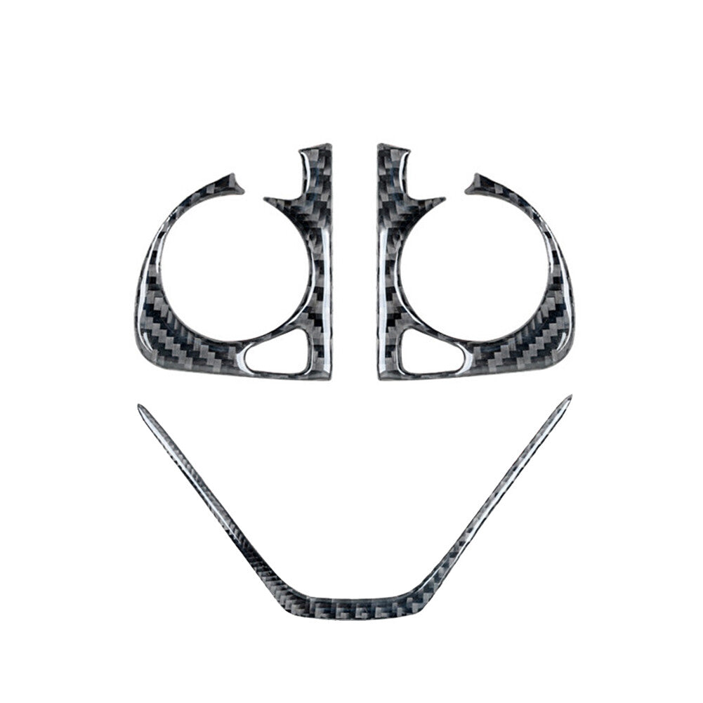 3Pcs Carbon Fiber Steering Wheel Button Trim for Honda CRV CR-V 2012-2016 Type B