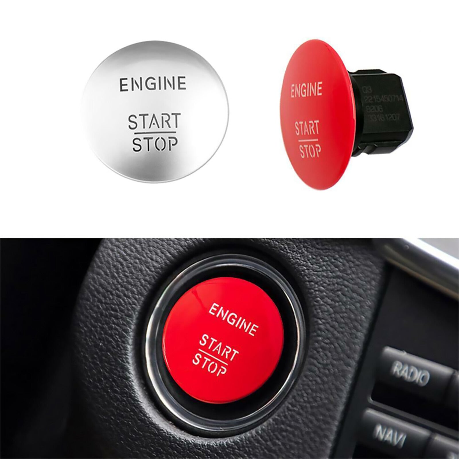 New Red Engine Start Stop Push Button for Mercedes-Benz S63 AMG 2215450714