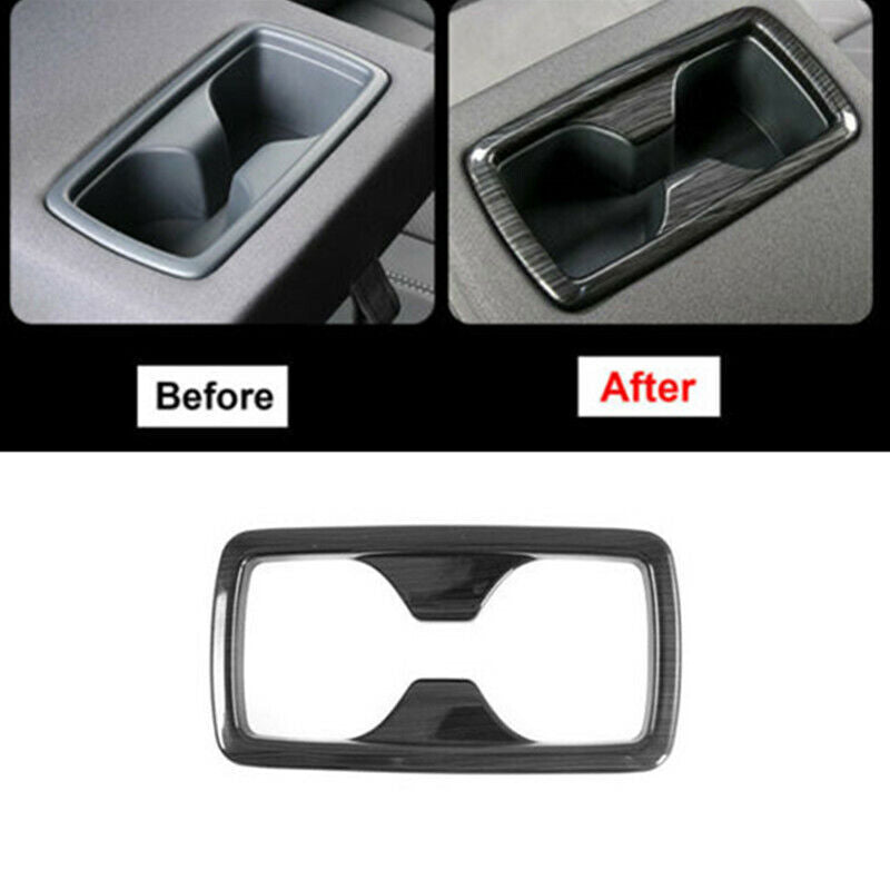 Black Brushed Rear Water Cup Holder Frame Cover Trim for Toyota RAV4 2019-2023