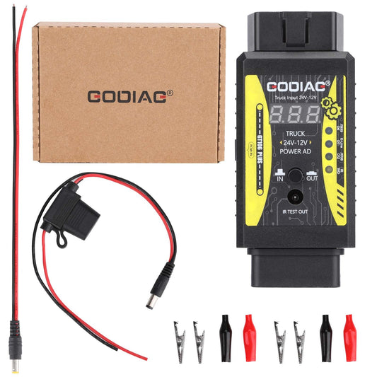 GODIAG GT106 PLUS 24V to 12V Heavy Duty Truck Adapter Fuel Injector Cleaning