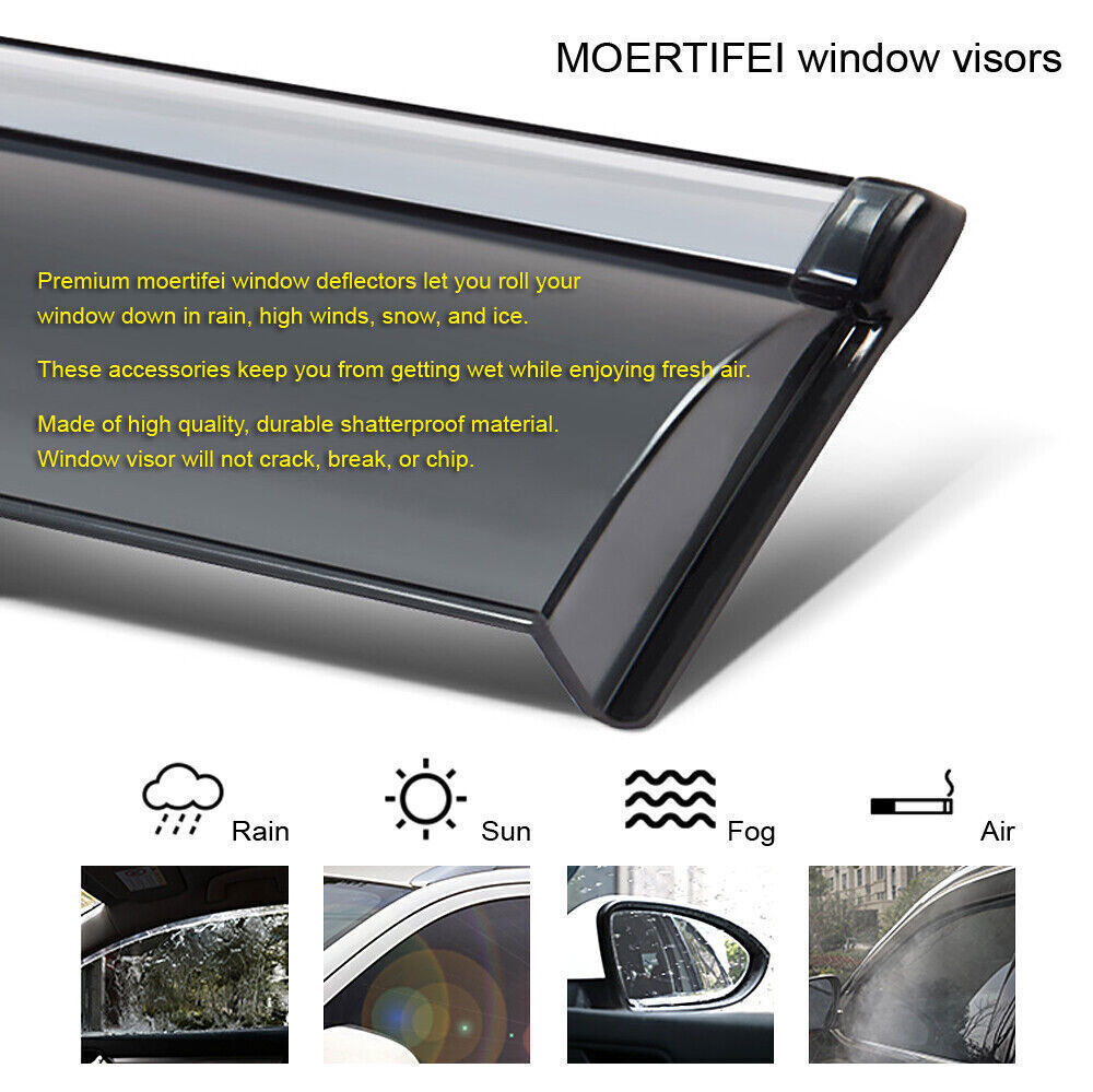4X Side Window Deflector Visors Rain Guards Vent Shade for 2015-2018-17 for Audi Q3