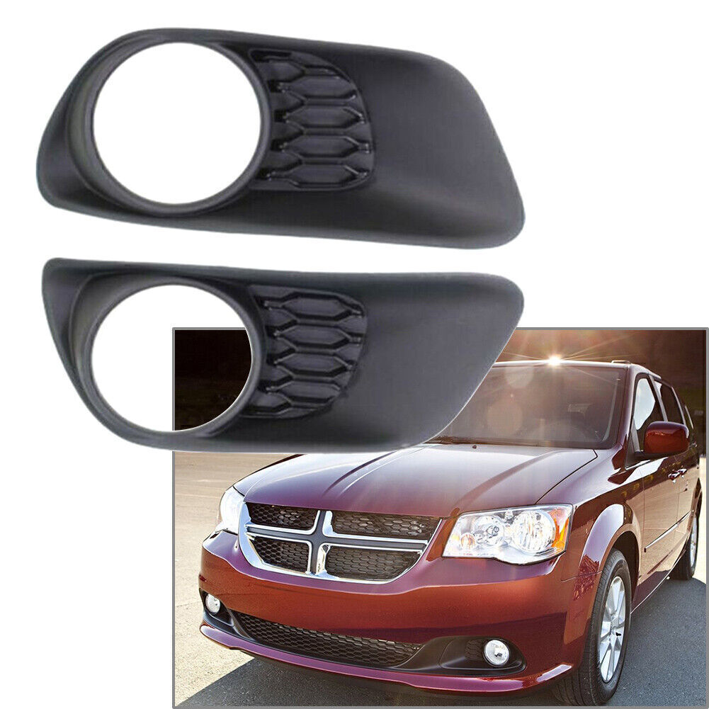 Pair Front Bumpe Fog Light Lamp Bezels Cover for 2011 2012-2017 for Dodge Caravan