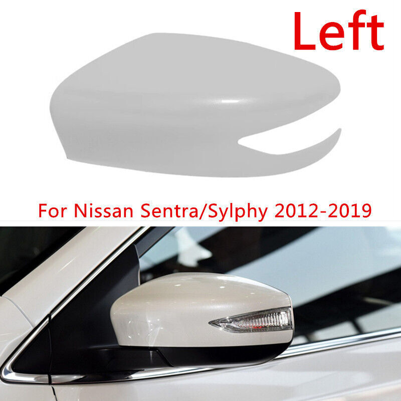 White Left Side Rearview Mirror Shell Cover Cap for Nissan Sentra/Sylphy 2012-19
