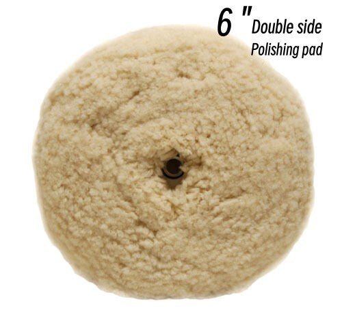 6-inch wool polishing pad, natural double-sided polishing cutting pad, polisher cleaning