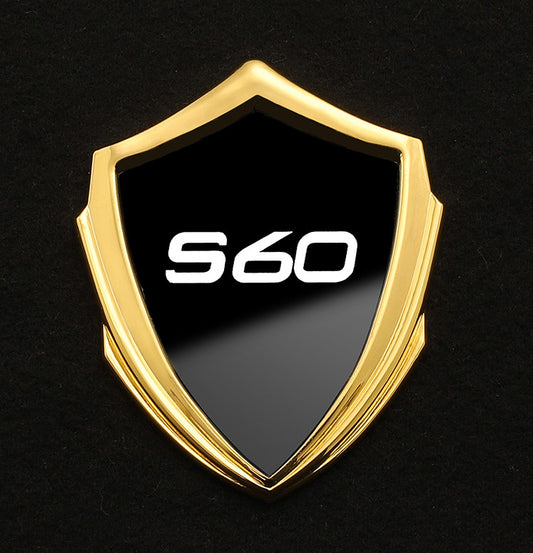 Carbon-plated side fender and window badge stickers for Volvo S80 cars.