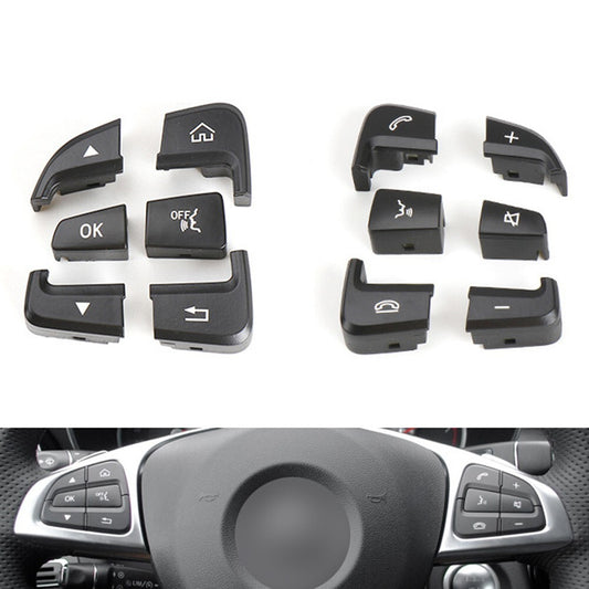 Pair LR Steering Wheel Switch Button Black for Benz C-Class W205 2015-2021