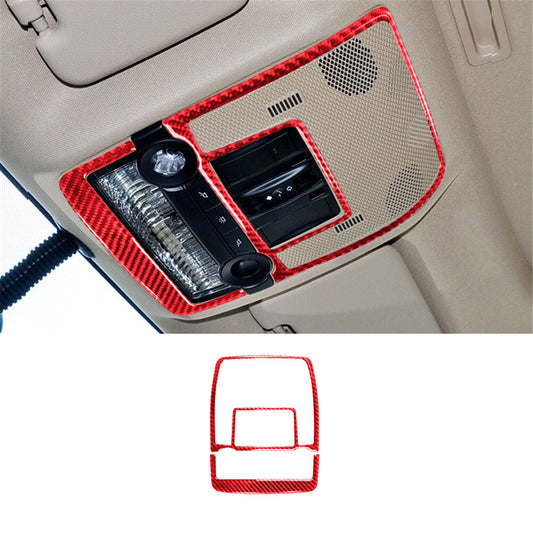 2X Red Carbon Fiber Reading Light Frame Cover Trim for BMW X5 E70 X6 E71 2008-13