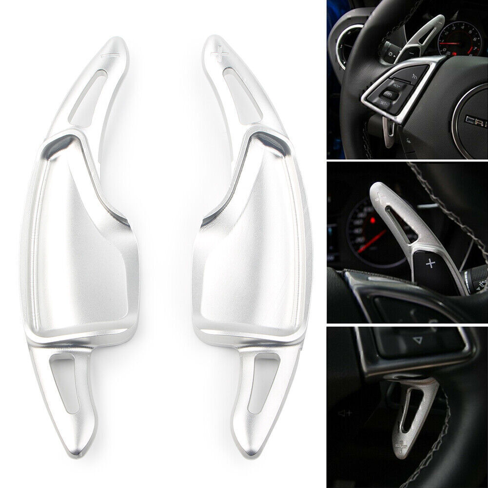 Steering Wheel Shift Paddle Extended Shifter Fit for Chevrolet Camaro 2016-18 Siver