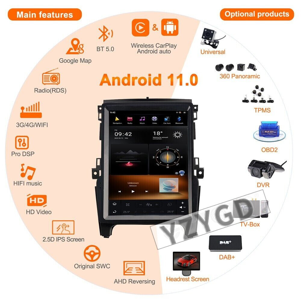for Ford Ranger 2015-2019 Stereo Android 2Din Car Radio CarPlay Receiver 256GB