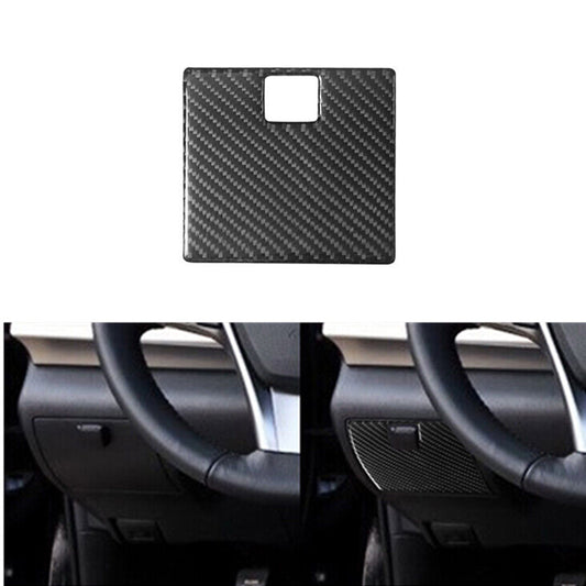 1X Carbon Fiber Inner Driver Side Storage Cover Trim for Toyota for Camry 2012-2014