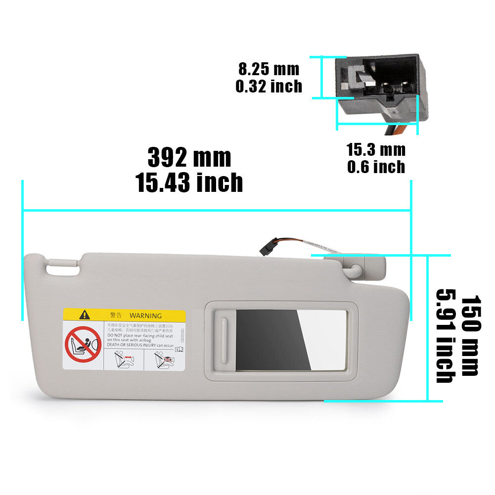 2PCS Left Right Sun Visors 5GG857551 Fits for VW E- for Golf 2019-2020 5GG857552