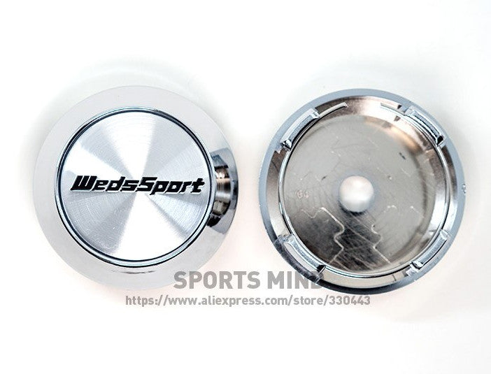 4x64mm Weds Sport Chrome Alloy Badge Wheel Caps Rim Caps Decal Badges TE37