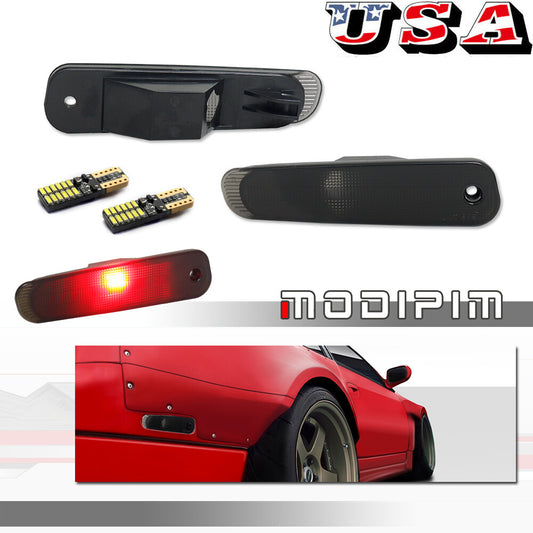 Smoked rear fender side marker red LED kit for 1990-1996 for Nissan 300ZX Z32