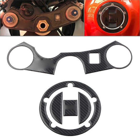 3D Decal Tank Gas Cover Sticker Protector Fit GSXR1000 750 600 Real Carbon Fiber