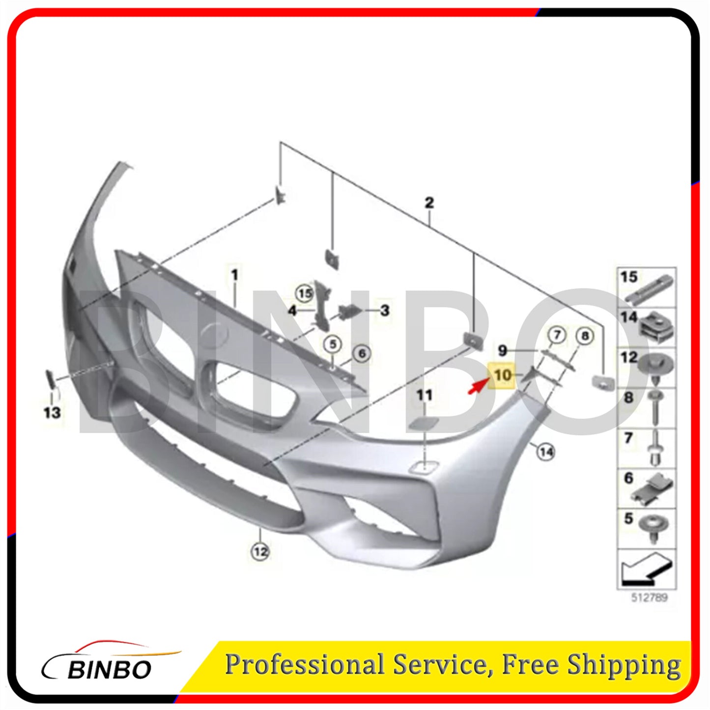 for BMW 2 F87 Front Right Bumper Bracket 8066942 51118066942 2015