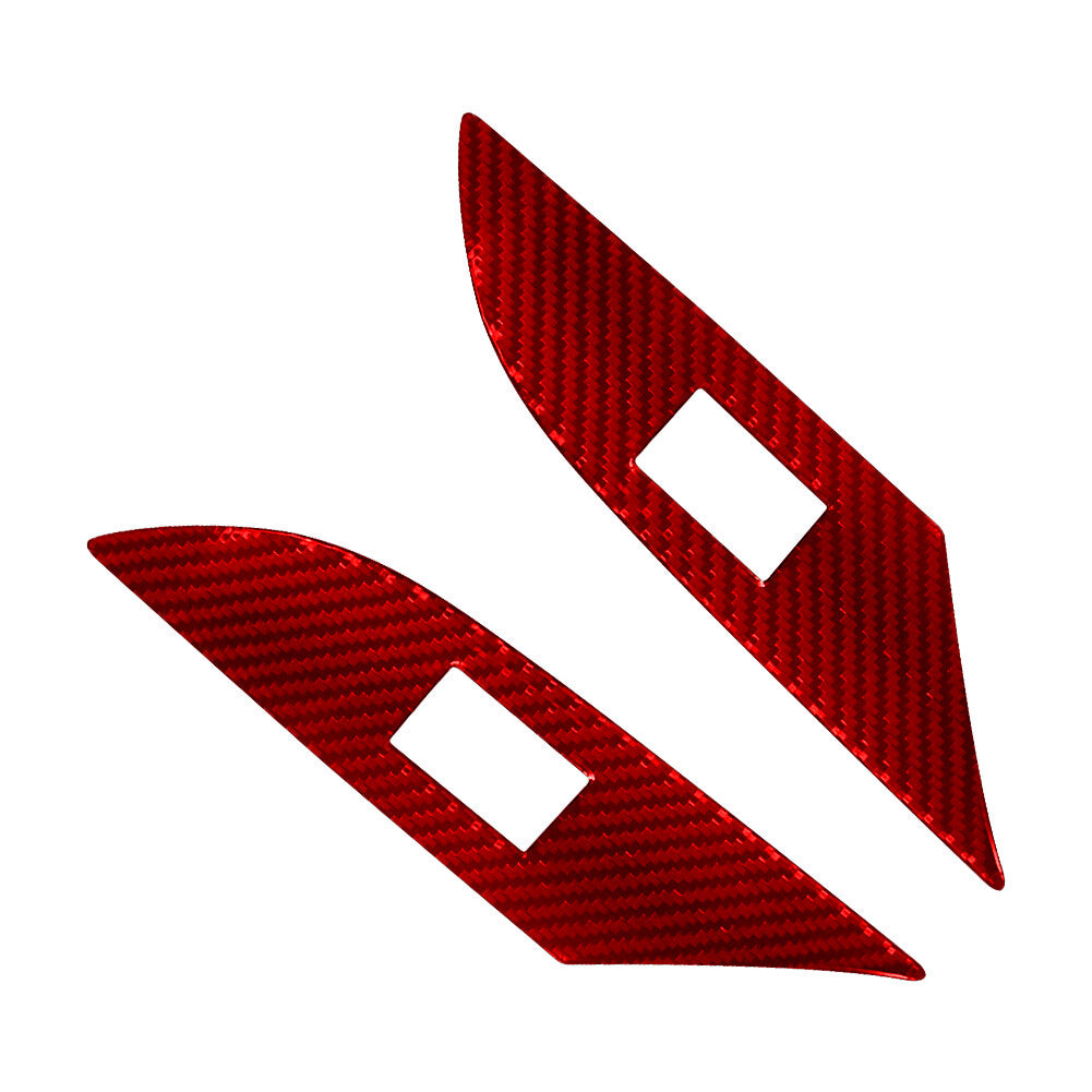 2X Red Carbon Fiber Rear Door Handle Panel Cover Trim for Toyota Hilux 2015-2021