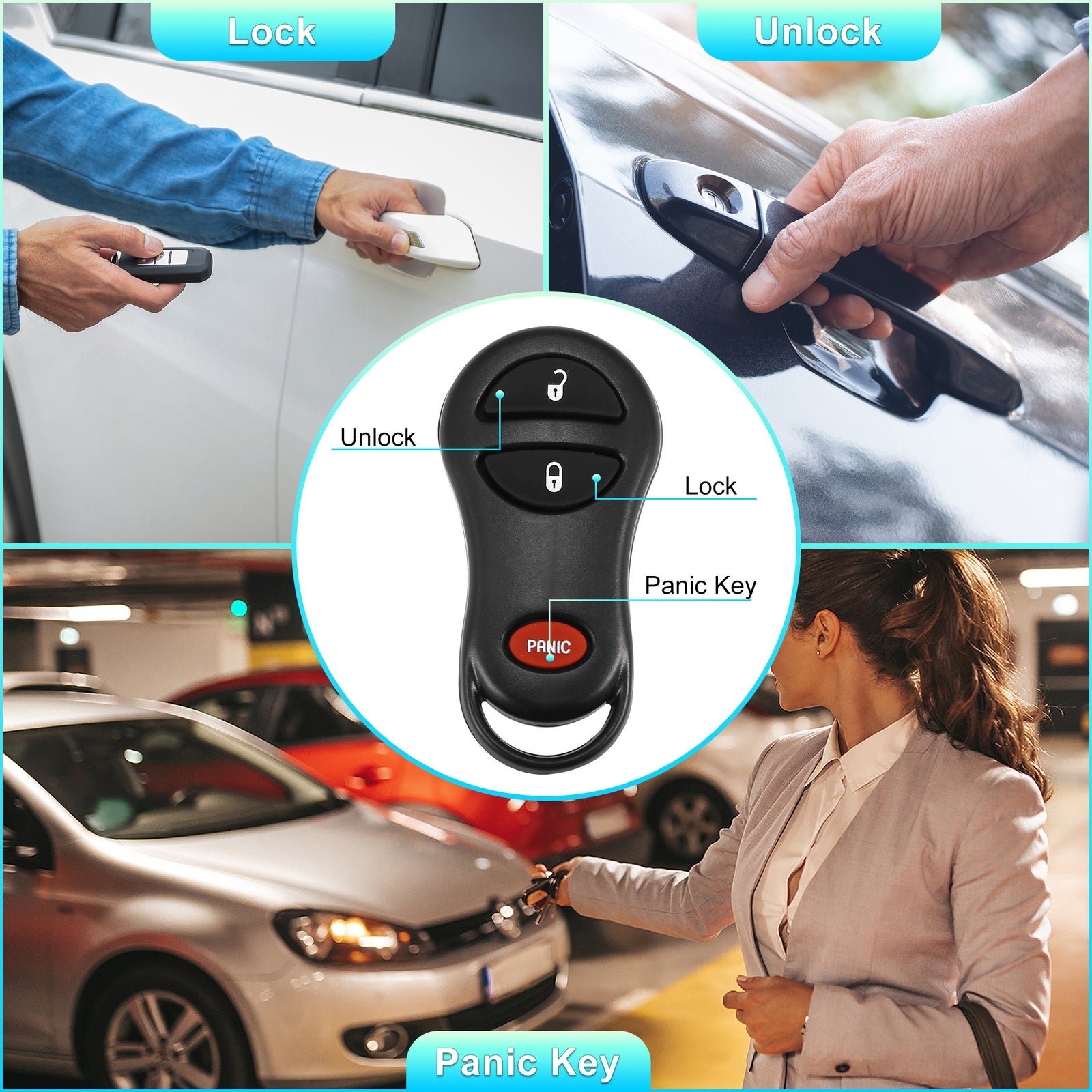 315MHz Keyless Entry Remote Keychain GQ43VT9T Set for Jeep Cherokee (1 item)