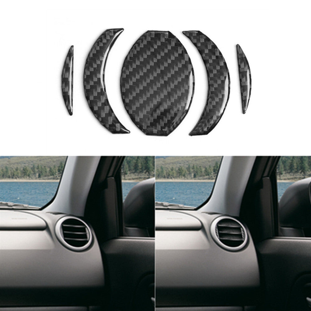5x Carbon Fiber Passenger Air Vent Outlet Trim for Suzuki Grand Vitara 2006-2013
