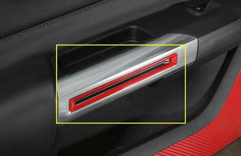 for Ford for Mustang 2015-2022 Gloss Red Interior Door Handle Cover Decoration 2PCS