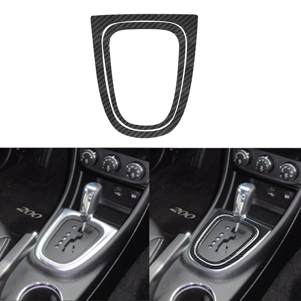 2Pcs Carbon Fiber Gear Shift Frame Cover Trim for Chrysler 200 2011-2014
