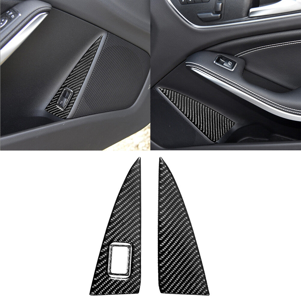 3X Carbon Fiber Door Storage Trim Panel for Mercedes-Benz CLA GLA 2014-2018