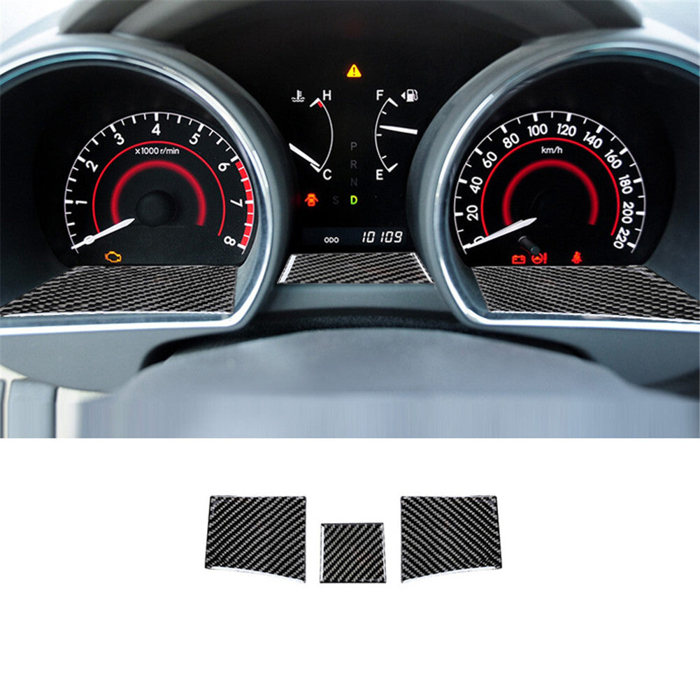 3Pcs Carbon Fiber Dashboard Gasket Cover Trim for Toyota Highlander 2008-2013