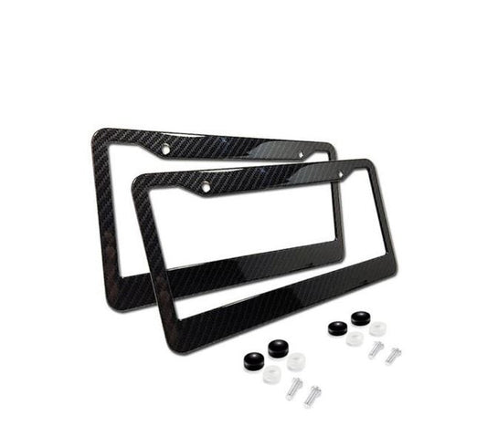 Suitable for Alfa Romeo license plate frame cover caps, trunk black carbon fiber