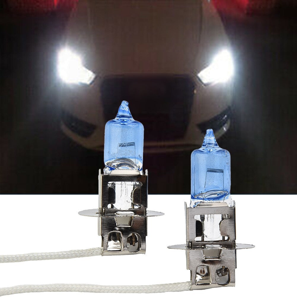 2-pack 100W fog light car bulbs, 12V 453 socket, H3 halogen bulbs, white.