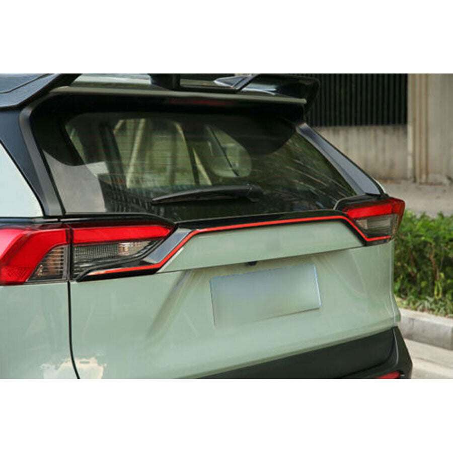 for Toyota RAV4 2019-2022 Black+Red Rear Tailgate Trunk Lid Molding Cover Trim