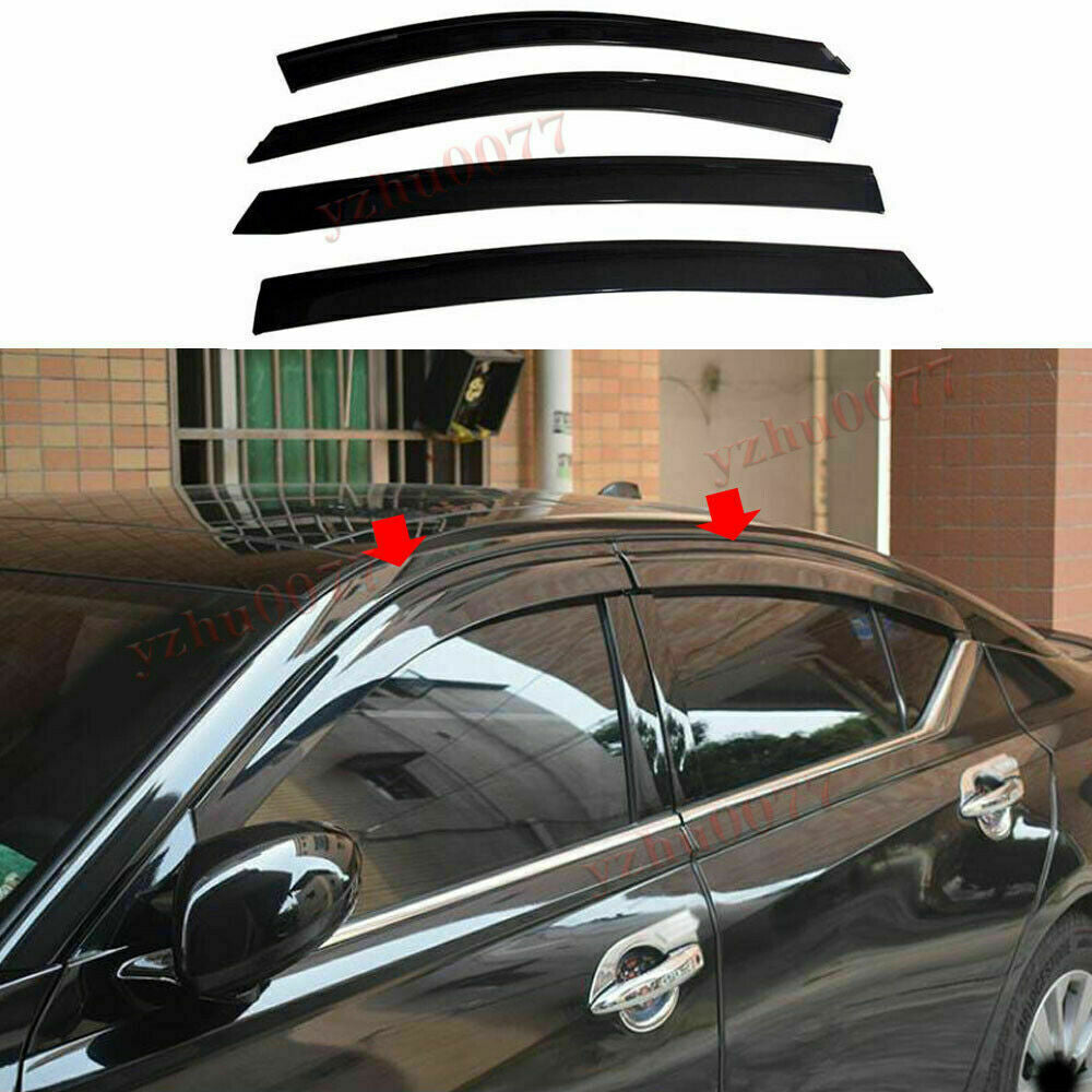 4x for Nissan Altima 2019-2024 Black Window Visor Vent Shade Sun Rain Guard Trim
