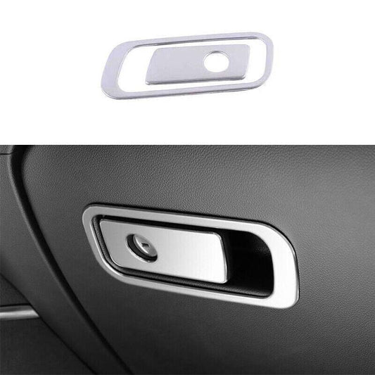 Silver Steel for Co -Pilot Storage Box Handle Cover for Cadillac CT4-V CT4 2020-2023
