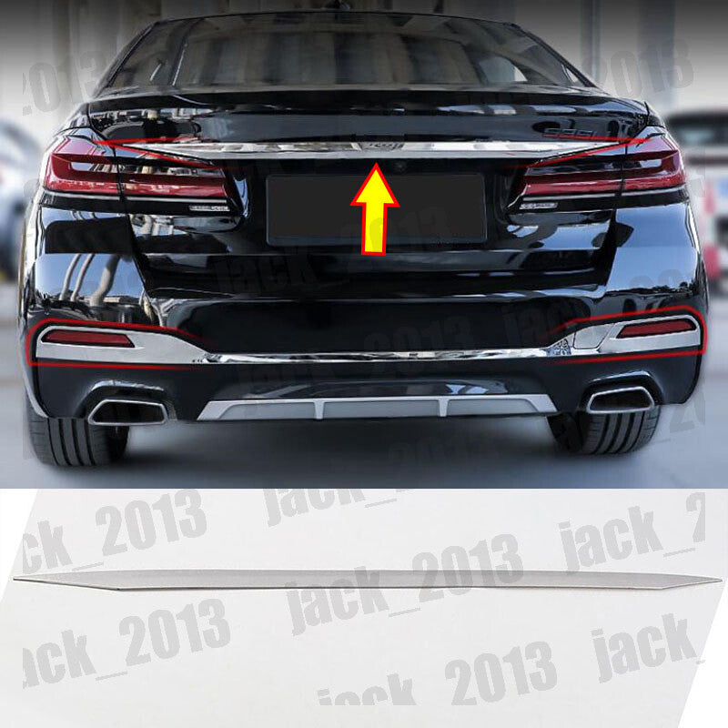 for BMW 5 Series G30 2017- 2021 Steel Chrome Rear Trunk Gate Lid Upper Cover 1x