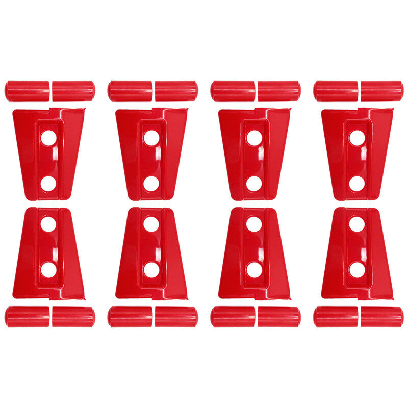 8pcs Car Hood Hinge Door Hinge Cover Trim Red for Jeep for Wrangler JK JKU 2007-2018