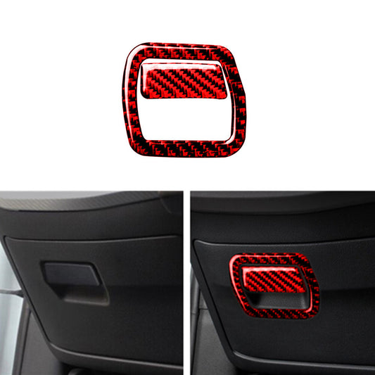 for Audi for A4 2017-2019 Red Carbon Fiber Driver Storage Box Decorative Cover Trim