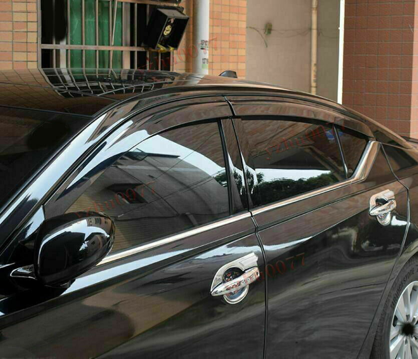 4x for Nissan Altima 2019-2024 Black Window Visor Vent Shade Sun Rain Guard Trim