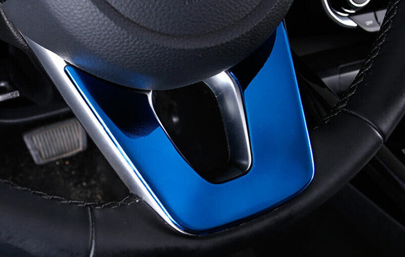 for Kia Seltos 2020-2023 Blue steel Car Steering Wheel U Type Frame Cover Trim
